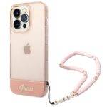 Tagakaaned Guess  Guess GUHCP14LHGCOHP iPhone 14 Pro 6.1" pink/pink hardcase Translucent Pearl Strap 
