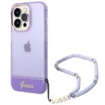 Aizmugurējais vāciņš Guess  Guess GUHCP14LHGCOHU iPhone 14 Pro 6.1" purple/purple hardcase Translucent Pearl Strap