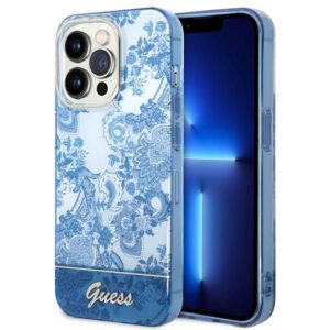 Nugarėlės dėklai Guess  Guess GUHCP14LHGPLHB iPhone 14 Pro 6.1" blue/blue hardcase Porcelain Collection