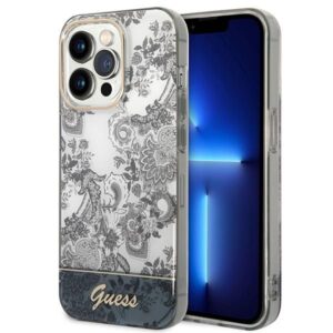 Aizmugurējais vāciņš Guess  Guess GUHCP14LHGPLHG iPhone 14 Pro 6.1" grey/grey hardcase Porcelain Collection 