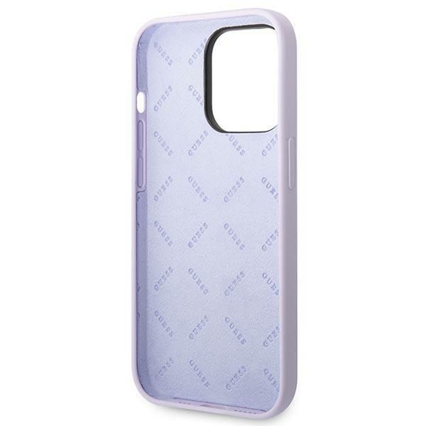 Back panel cover Guess Guess GUHCP14LSLSMU iPhone 14 Pro 6.1" purple/purple hard case Silicone Vintage Gold Logo
