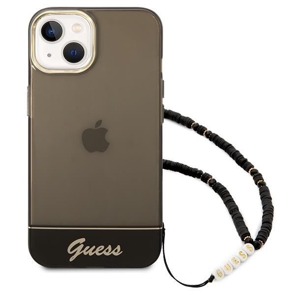 Aizmugurējais vāciņš Guess Guess GUHCP14MHGCOHK iPhone 14 Plus 6,7 "black / black hardcase Translucent Pearl Strap