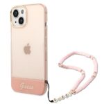 Back panel cover Guess  Guess GUHCP14MHGCOHP iPhone 14 Plus 6.7" pink/pink hardcase Translucent Pearl Strap 