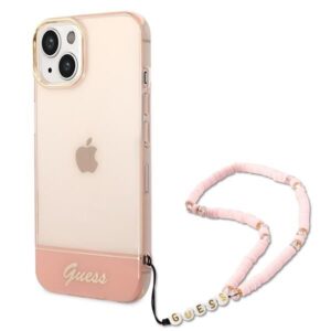 Aizmugurējais vāciņš Guess  Guess GUHCP14MHGCOHP iPhone 14 Plus 6.7" pink/pink hardcase Translucent Pearl Strap