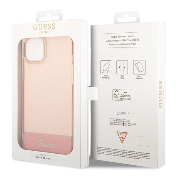 Aizmugurējais vāciņš Guess Guess GUHCP14MHGCOP iPhone 14 Plus 6.7 "pink / pink hardcase Translucent