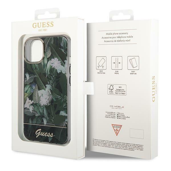 Back panel cover Guess Guess GUHCP14MHGJGHA iPhone 14 Plus 6.7" green/green hardcase Jungle Collection