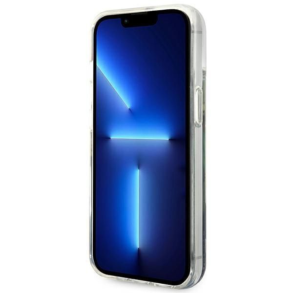 Aizmugurējais vāciņš Guess Guess GUHCP14MLFLSB iPhone 14 Plus 6.7 "blue / blue hardcase Flower Liquid Glitter