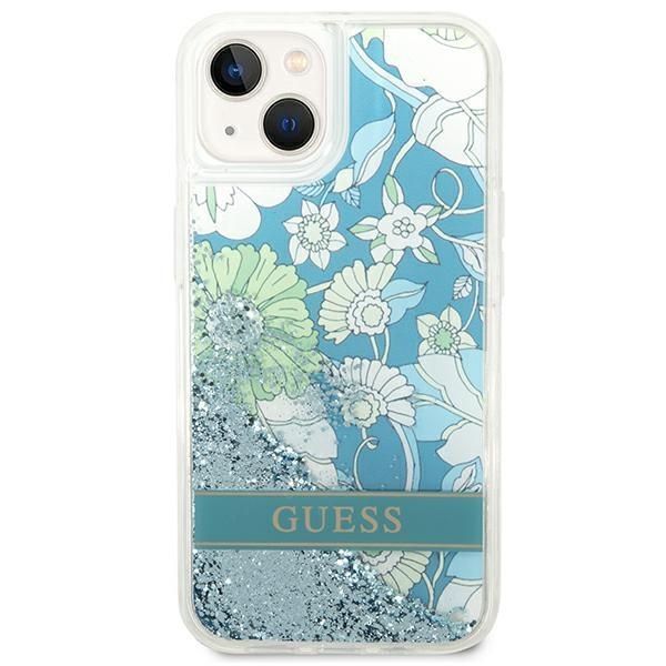 Tagakaaned Guess Guess GUHCP14MLFLSN iPhone 14 Plus 6.7 "green / green hardcase Flower Liquid Glitter