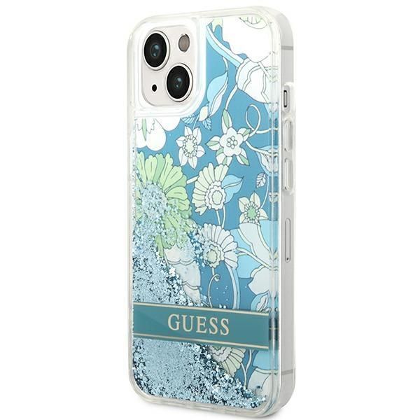 Tagakaaned Guess Guess GUHCP14MLFLSN iPhone 14 Plus 6.7 "green / green hardcase Flower Liquid Glitter