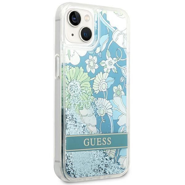 Tagakaaned Guess Guess GUHCP14MLFLSN iPhone 14 Plus 6.7 "green / green hardcase Flower Liquid Glitter