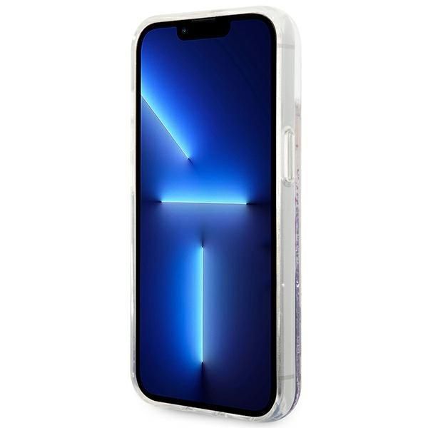 Tagakaaned Guess Guess GUHCP14MLFLSU iPhone 14 Plus 6.7 "violet / purple hardcase Flower Liquid Glitter