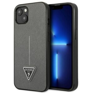 Aizmugurējais vāciņš Guess  Guess GUHCP14MPSATLG iPhone 14 Plus 6.7 "silver / silver hardcase SaffianoTriangle Logo