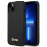 Tagakaaned Guess  Guess GUHCP14MSLSMK iPhone 14 Plus 6.7 "black / black hard case Silicone Vintage Gold Logo 