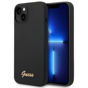 Aizmugurējais vāciņš Guess  Guess GUHCP14MSLSMK iPhone 14 Plus 6.7 "black / black hard case Silicone Vintage Gold Logo