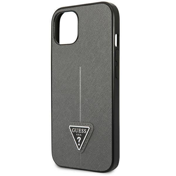 Nugarėlės dėklai Guess Guess GUHCP14SPSATLG iPhone 14 6.1 "silver / silver hardcase SaffianoTriangle Logo