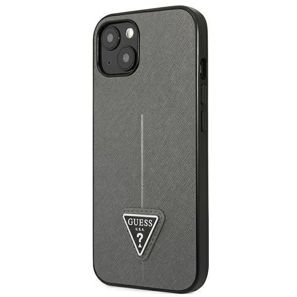 Nugarėlės dėklai Guess Guess GUHCP14SPSATLG iPhone 14 6.1 "silver / silver hardcase SaffianoTriangle Logo