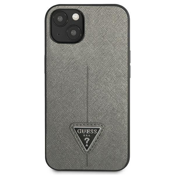 Nugarėlės dėklai Guess Guess GUHCP14SPSATLG iPhone 14 6.1 "silver / silver hardcase SaffianoTriangle Logo