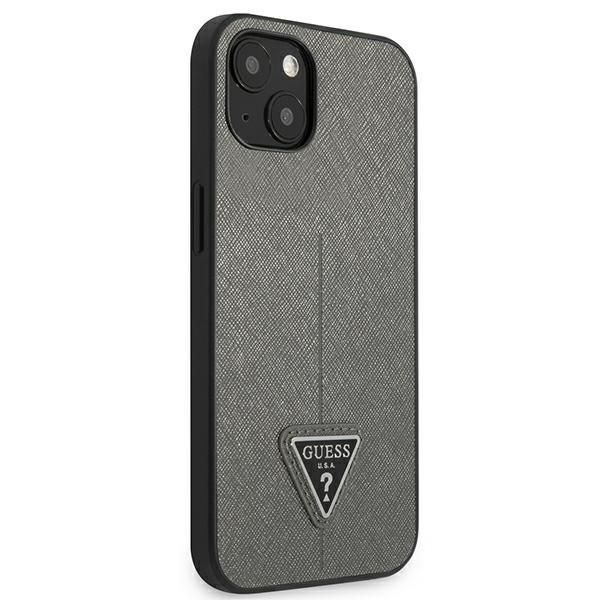 Nugarėlės dėklai Guess Guess GUHCP14SPSATLG iPhone 14 6.1 "silver / silver hardcase SaffianoTriangle Logo