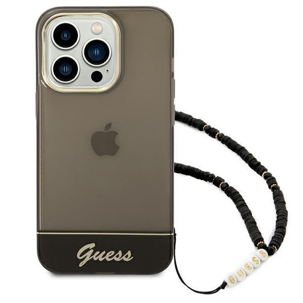 Aizmugurējais vāciņš Guess Guess GUHCP14XHGCOHK iPhone 14 Pro Max 6,7 "black / black hardcase Translucent Pearl Strap