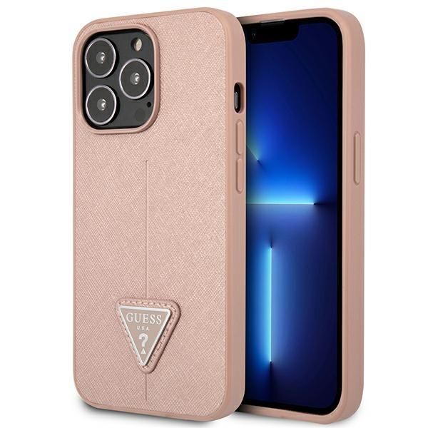Aizmugurējais vāciņš Guess Guess GUHCP14XPSATLP iPhone 14 Pro Max 6,7 "pink / pink hardcase SaffianoTriangle Logo