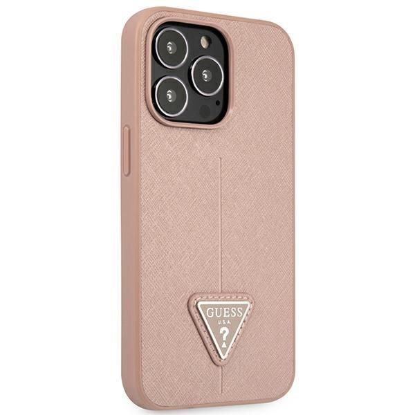 Aizmugurējais vāciņš Guess Guess GUHCP14XPSATLP iPhone 14 Pro Max 6,7 "pink / pink hardcase SaffianoTriangle Logo