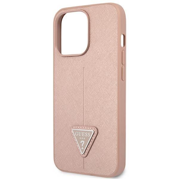 Aizmugurējais vāciņš Guess Guess GUHCP14XPSATLP iPhone 14 Pro Max 6,7 "pink / pink hardcase SaffianoTriangle Logo