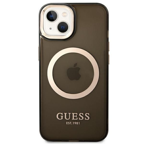 Tagakaaned Guess Guess GUHMP14MHTCMK iPhone 14 Plus 6.7" black/black hard case Gold Outline Translucent MagSafe