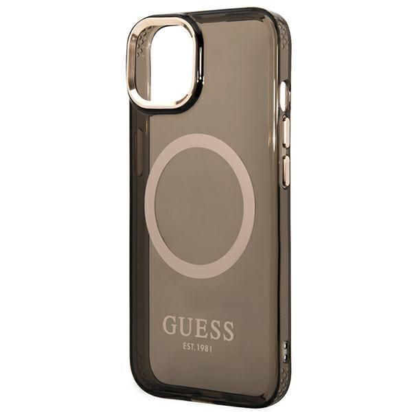 Tagakaaned Guess Guess GUHMP14MHTCMK iPhone 14 Plus 6.7" black/black hard case Gold Outline Translucent MagSafe