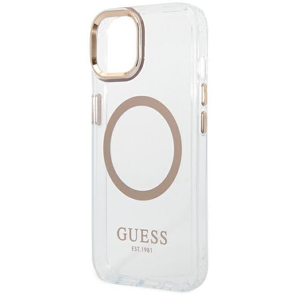 Tagakaaned Guess Guess GUHMP14MHTRMD iPhone 14 Plus 6.7 "gold / gold hard case Metal Outline Magsafe