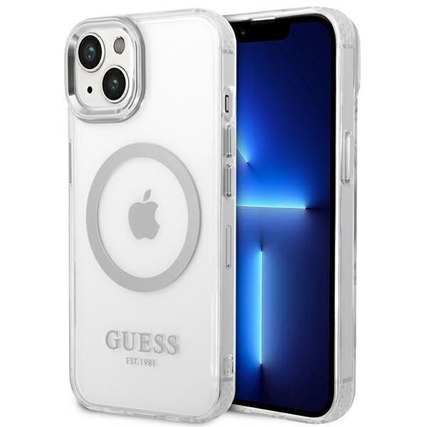 Tagakaaned Guess Guess GUHMP14MHTRMS iPhone 14 Plus 6.7" silver/silver hard case Metal Outline Magsafe