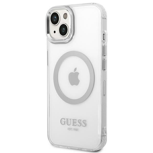 Tagakaaned Guess Guess GUHMP14MHTRMS iPhone 14 Plus 6.7" silver/silver hard case Metal Outline Magsafe