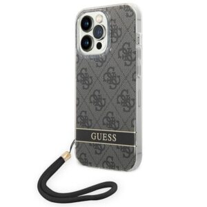 Nugarėlės dėklai Guess  Guess GUOHCP14LH4STK iPhone 14 Pro 6.1 "black / black hardcase 4G Print Strap