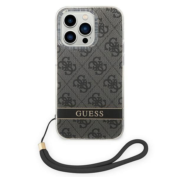 Tagakaaned Guess Guess GUOHCP14LH4STK iPhone 14 Pro 6.1 "black / black hardcase 4G Print Strap