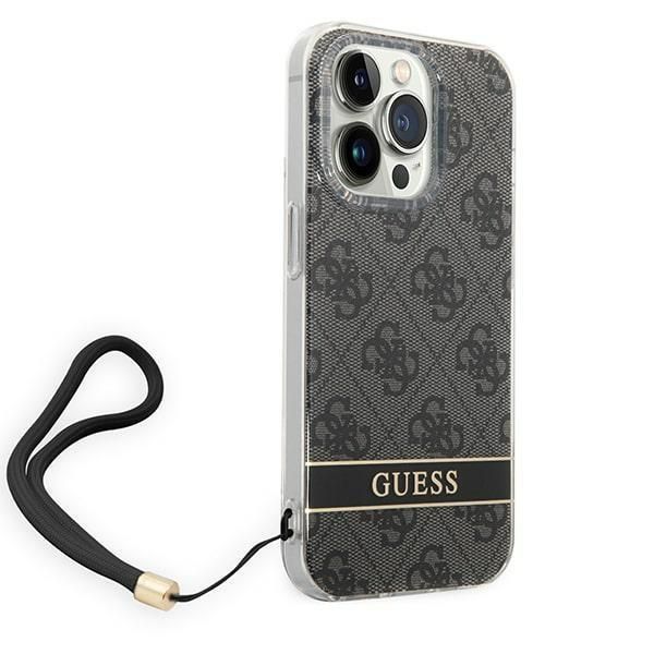 Tagakaaned Guess Guess GUOHCP14LH4STK iPhone 14 Pro 6.1 "black / black hardcase 4G Print Strap