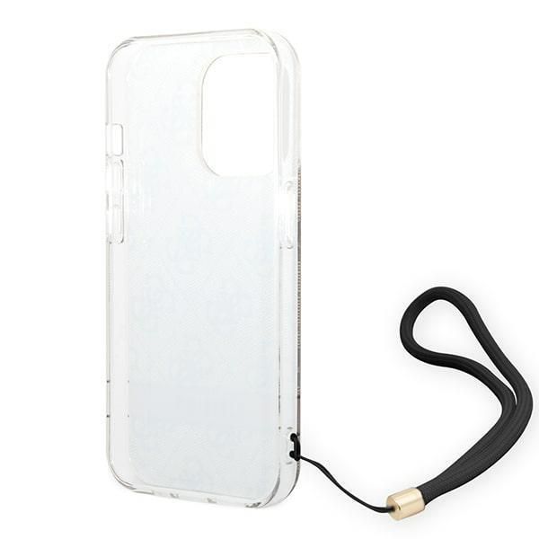 Tagakaaned Guess Guess GUOHCP14LH4STW iPhone 14 Pro 6.1 "brown / brown hardcase 4G Print Strap