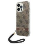Aizmugurējais vāciņš Guess  Guess GUOHCP14XH4STW iPhone 14 Pro Max 6.7 "brown / brown hardcase 4G Print Strap 