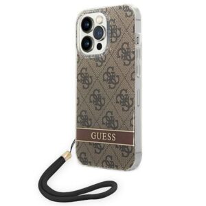 Nugarėlės dėklai Guess  Guess GUOHCP14XH4STW iPhone 14 Pro Max 6.7 "brown / brown hardcase 4G Print Strap