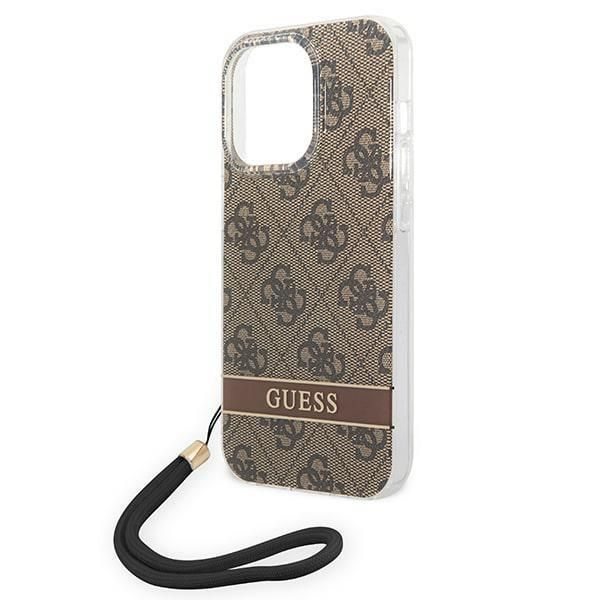 Tagakaaned Guess Guess GUOHCP14XH4STW iPhone 14 Pro Max 6.7 "brown / brown hardcase 4G Print Strap
