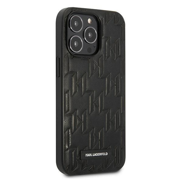 Back panel cover Karl Lagerfeld Karl Lagerfeld KLHCP13LMNMP1K iPhone 13 Pro / 13 6.1 "hardcase black / black Monogram Plaque