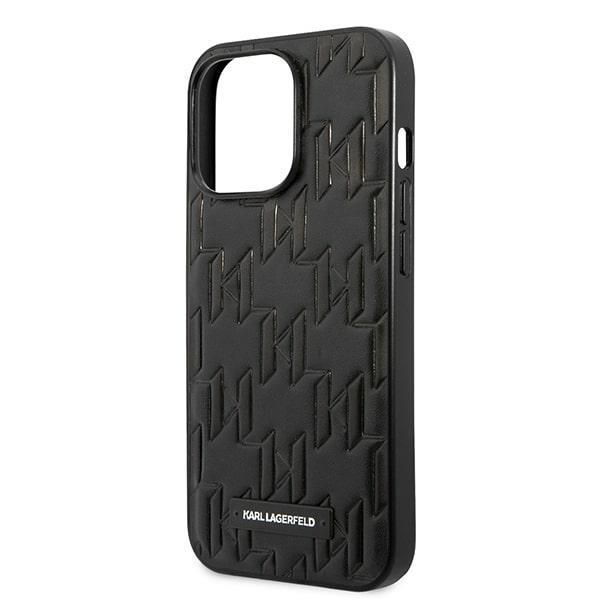 Back panel cover Karl Lagerfeld Karl Lagerfeld KLHCP13LMNMP1K iPhone 13 Pro / 13 6.1 "hardcase black / black Monogram Plaque