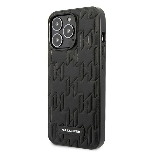 Back panel cover Karl Lagerfeld Karl Lagerfeld KLHCP13LMNMP1K iPhone 13 Pro / 13 6.1 "hardcase black / black Monogram Plaque