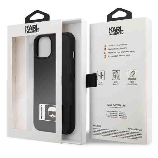 Back panel cover Karl Lagerfeld Karl Lagerfeld KLHCP13M3DKPK iPhone 13 6,1" czarny/black hardcase Ikonik Patch