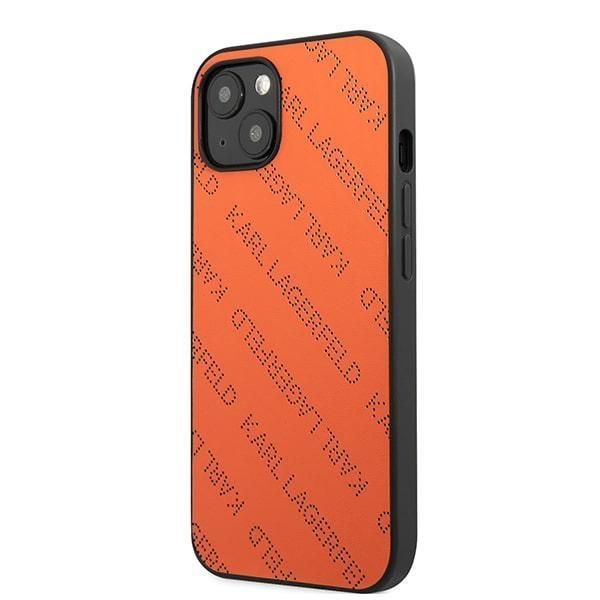 Back panel cover Karl Lagerfeld Karl Lagerfeld KLHCP13SPTLO iPhone 13 mini 5,4 "hardcase orange / orange Perforated Allover