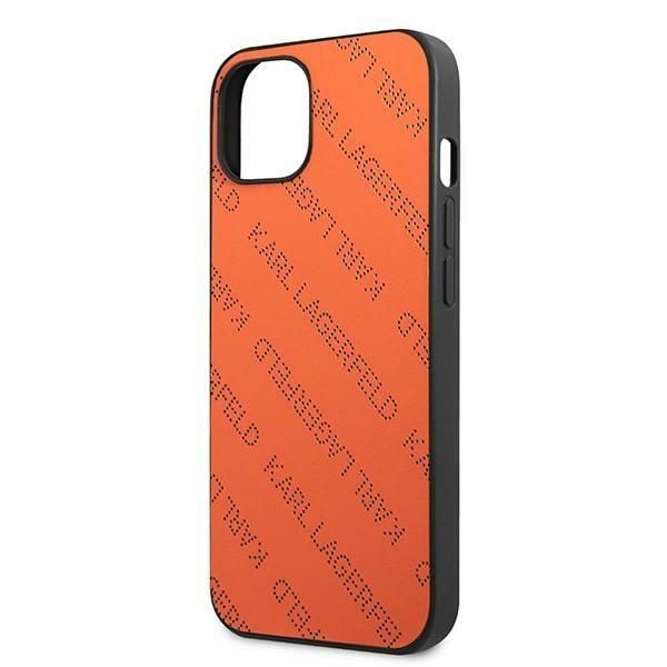 Back panel cover Karl Lagerfeld Karl Lagerfeld KLHCP13SPTLO iPhone 13 mini 5,4 "hardcase orange / orange Perforated Allover