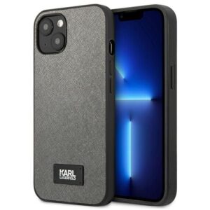 Aizmugurējais vāciņš Karl Lagerfeld  Karl Lagerfeld KLHCP13SSFMP2DG iPhone 13 mini 5,4 "hardcase silver / silver Saffiano Plaque 