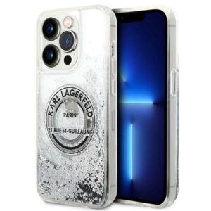 Aizmugurējais vāciņš Karl Lagerfeld  Karl Lagerfeld KLHCP14LLCRSGRS iPhone 14 Pro 6.1 "silver / silver hardcase Liquid Glitter RSG 