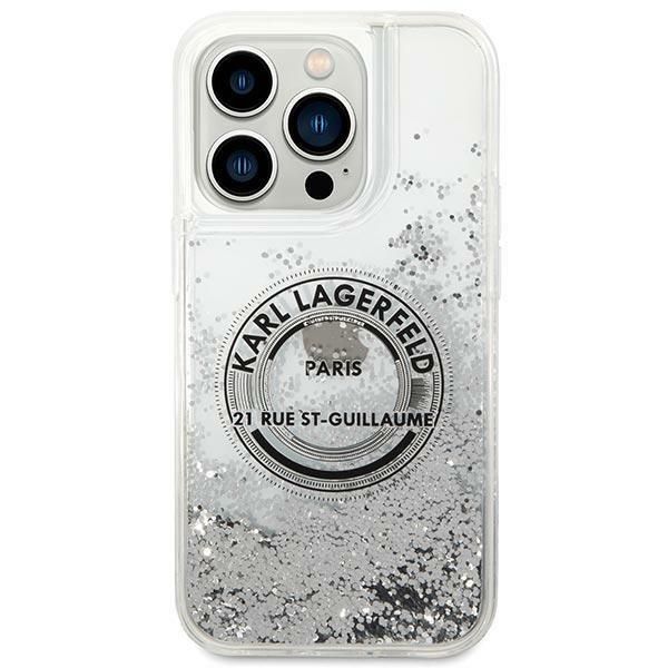 Aizmugurējais vāciņš Karl Lagerfeld Karl Lagerfeld KLHCP14LLCRSGRS iPhone 14 Pro 6.1 "silver / silver hardcase Liquid Glitter RSG