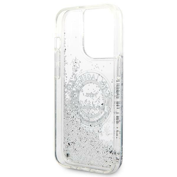Aizmugurējais vāciņš Karl Lagerfeld Karl Lagerfeld KLHCP14LLCRSGRS iPhone 14 Pro 6.1 "silver / silver hardcase Liquid Glitter RSG