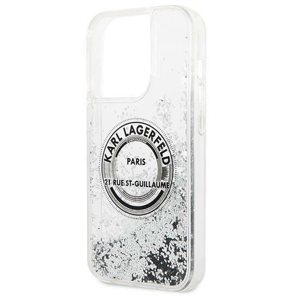 Aizmugurējais vāciņš Karl Lagerfeld Karl Lagerfeld KLHCP14LLCRSGRS iPhone 14 Pro 6.1 "silver / silver hardcase Liquid Glitter RSG