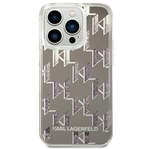 Aizmugurējais vāciņš Karl Lagerfeld Karl Lagerfeld KLHCP14LLMNMS iPhone 14 Pro 6.1 "hardcase silver / silver Liquid Glitter Monogram